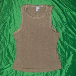 & Other Stories Brown Ribbed Fitted Tank Top size Medium